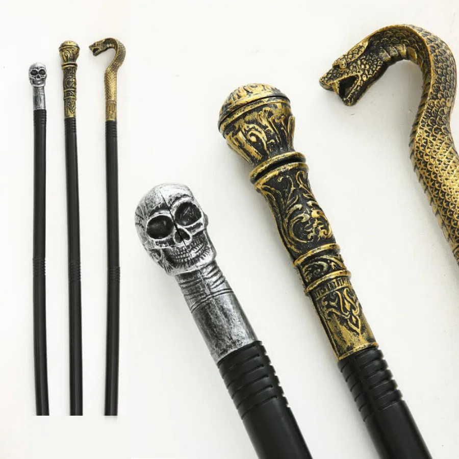 Varitas de Cobra, Cetro Estilo Egipcio, Cetro con Cabeza de Calavera, Bastón de Mago, Accesorios de Disfraces de Halloween, Cetro de Emperador y Rey