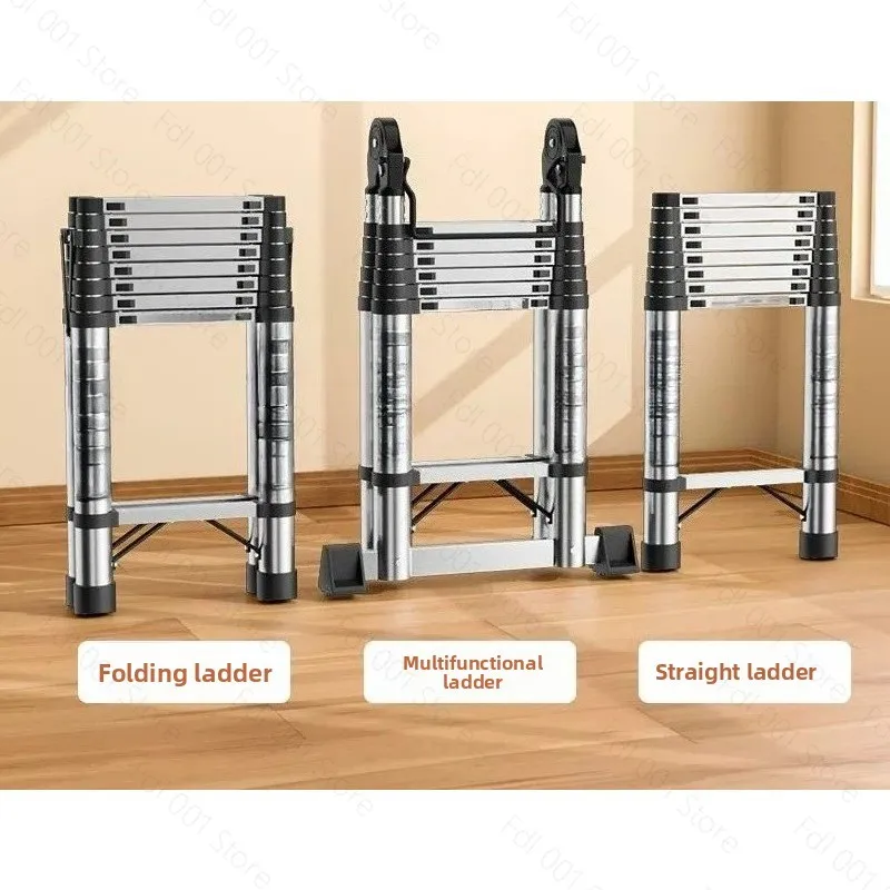 Multi-Functional Stainless Steel Folding Ladder Lifting Engineering Ladder Aluminum Alloy Portable Home Trestle Ladder