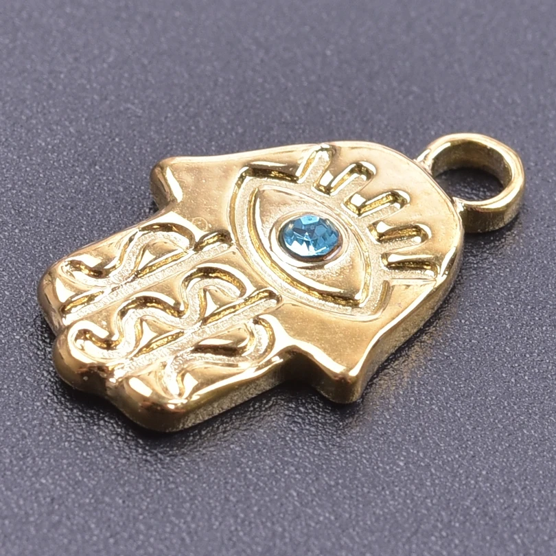 Gold Plated Star Moon Evil Eye Charms Set