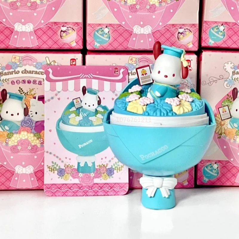 Sanrio Boeket Serie Blinde Doos Mymelody Kuromi Cinnamoroll Kleine Tweelingsterren Kt Pom Pom Pin Ornament Model Speelgoed Cadeau