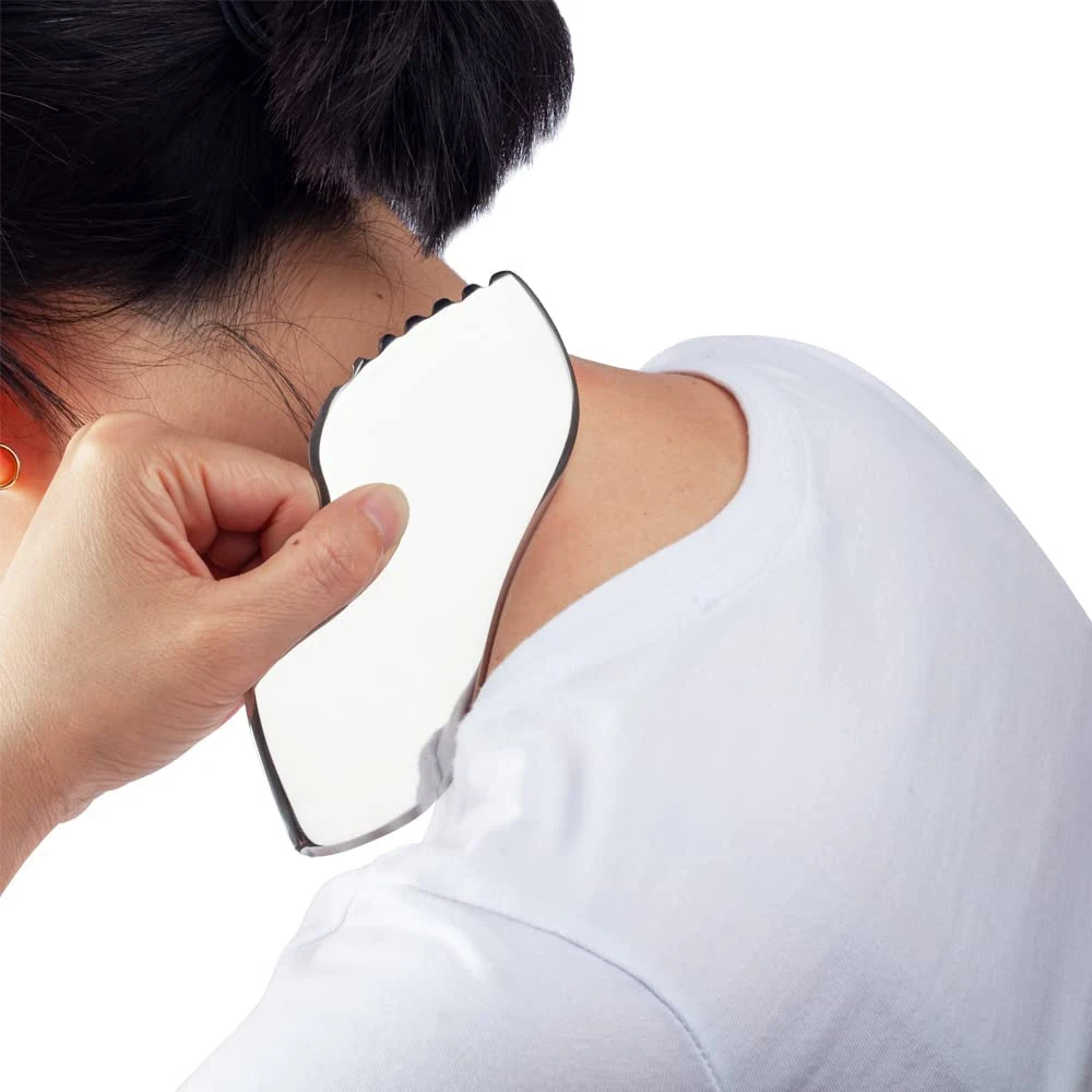 

1 шт. Массажный инструмент Гуаша из нержавеющей стали для расслабления мягких тканей, снятия напряжения в голове и шее