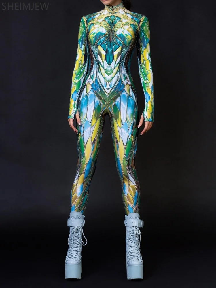 Cool Game Grid X-ray Jumpsuit Cyberpunk Space Technology Sense Deformation Tights Colorful Yoga Clothes Cycling Clothes 2026