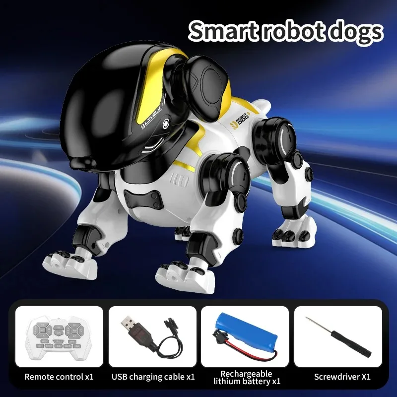 Emo Afstandsbediening Robot Hond RC Robot Stem Intelligent Wandelen Dansen Interactief Huisdier Puppy Spelen Schattig Kinderspeelgoed voor kinderen