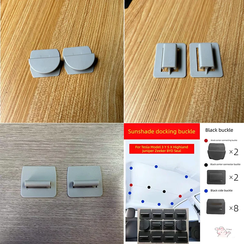 For Tesla Model 3 Y S X Highland Juniper Zeeker BYD Seal Car Roof Sunroof Sunshade Curtain Clips Skylight Clips Buckles