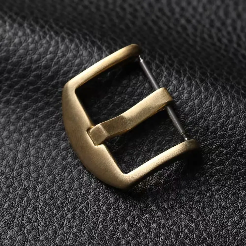 Nueva hebilla de latón puro 18 20 22 24 26MM correa de goma de cuero genuino accesorios hebilla correa de cuero hebilla de aguja