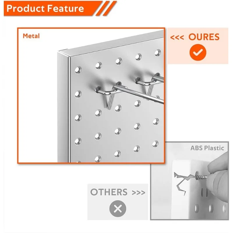 Paneles de pared de tablero de Metal de 4 piezas, tableros de clavijas para almacenamiento de herramientas de garaje