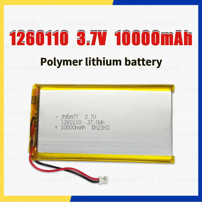 1260110 10000mAh 3.7V Lithium Polymer Battery for Power Bank Camping Light Tablet GPS Rechargeable Lithium Ion Polymer Pack