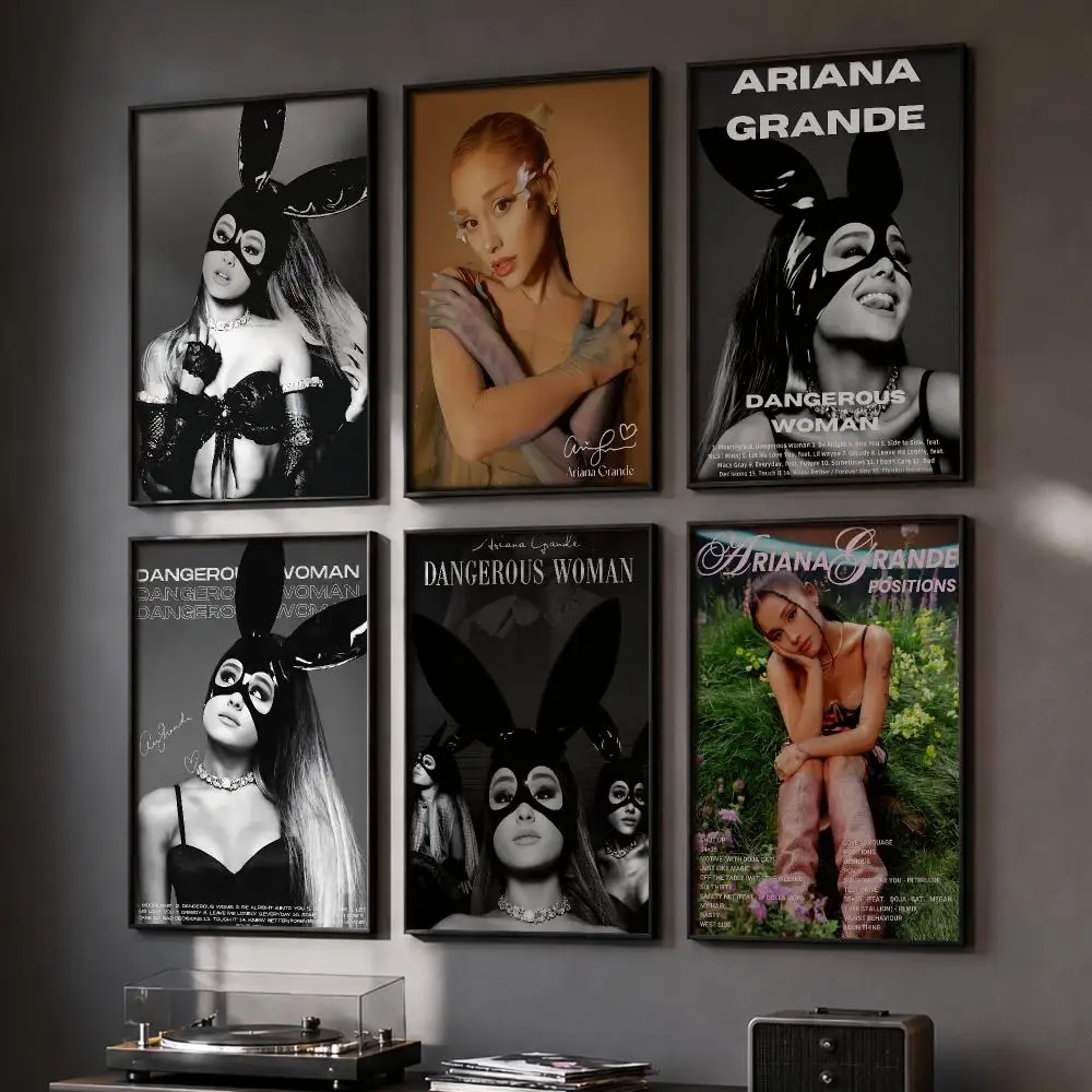 A-Ariana Grande Sängerin Poster HD Wandaufkleber für Zuhause, Flur, Wohnzimmer, Schlafzimmer, Bar, Büro, Dekor, Kunstdrucke