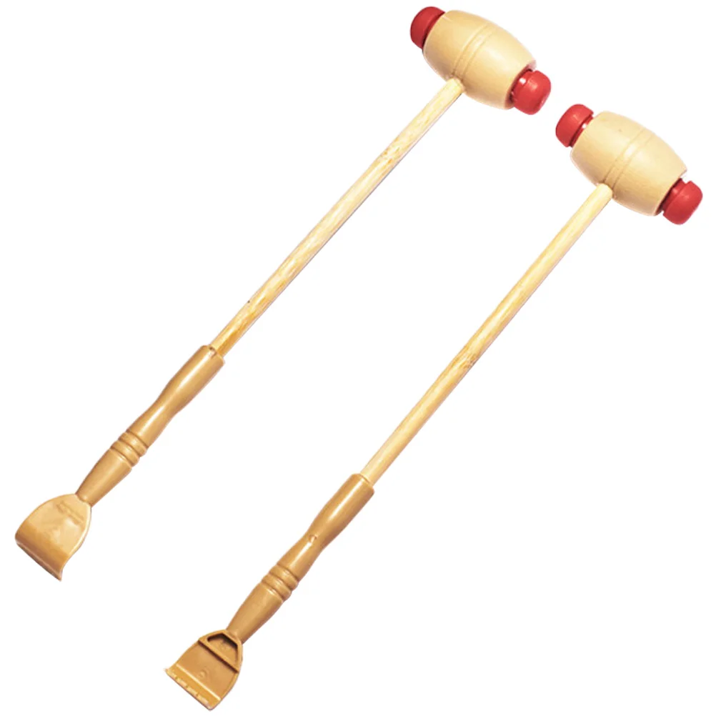 

2 Pcs Wood Back Scratcher Handheld Wooden Massager Hammer Manual Massagers Multi-function Shoulder