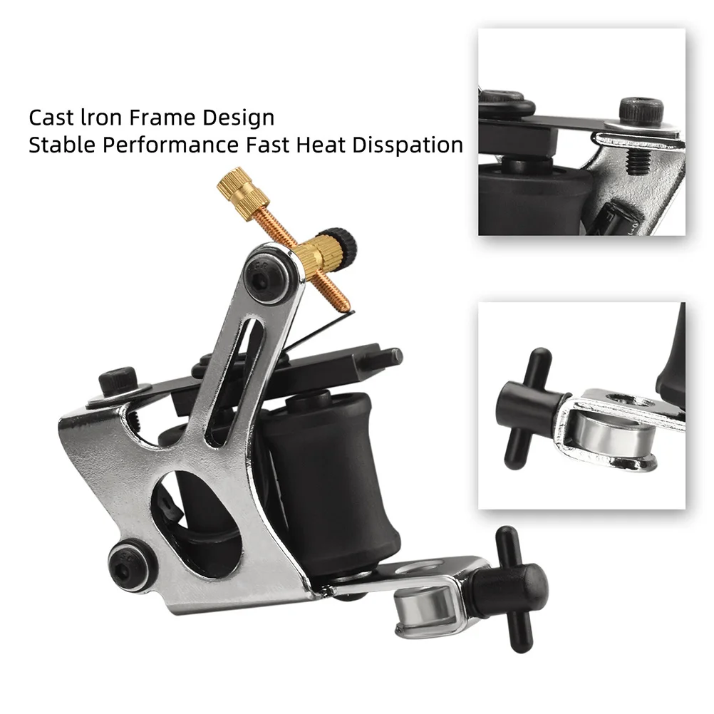 

1pc Electric Plated Iron Coil Tattoo Machine Portable Smooth Lining Shading Tool For Professional Tattooing Supplies Equipment