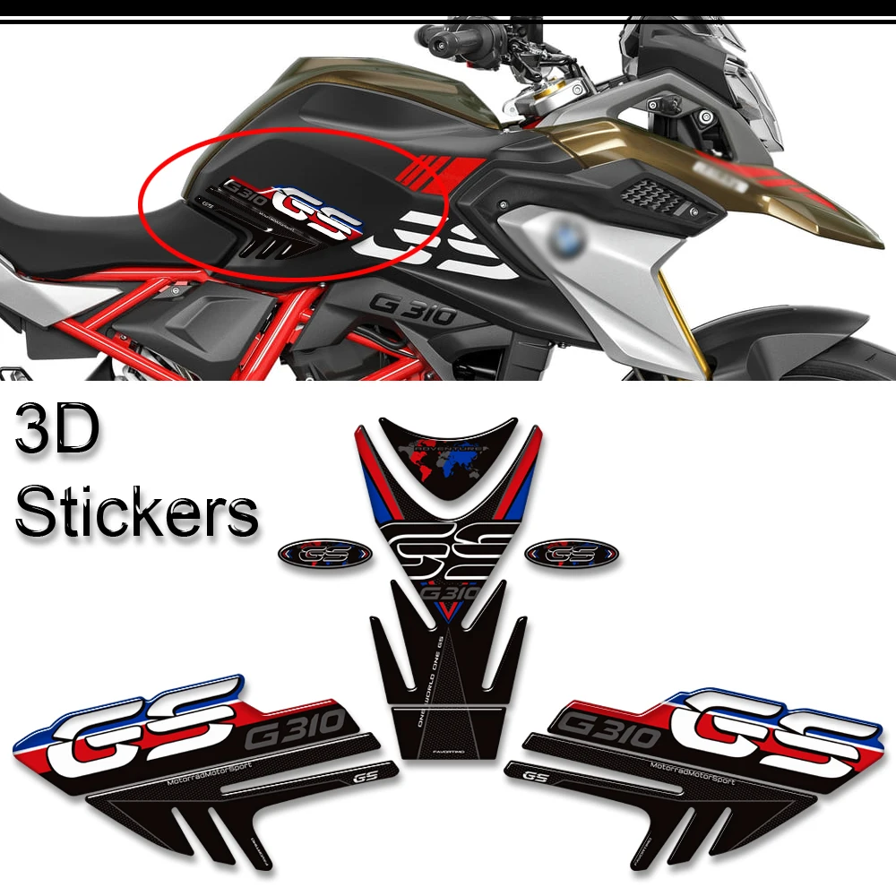 Untuk BMW G 310 GS G310GS G310 petualangan ADV bantalan tangki Gas stiker lutut minyak bahan bakar stiker Fairing pelindung Fender 2017 - 2024 2025