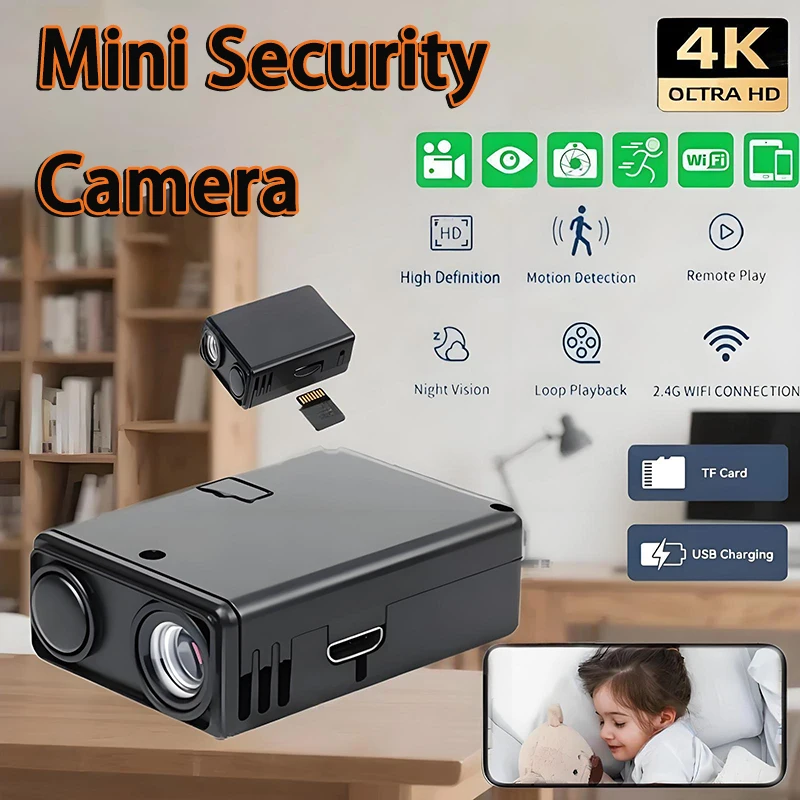 4K Security Camera WiFi Wireless Monitor Remote Motion Detecting Camcorders Security Protection Indoor Surveillance 2025 NEW
