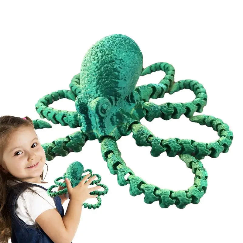 Articulated Octopus Fidget Octopus Ornament Toy Posable Figurine Sensory Articulated Fidget Figure For Living Room Study Room