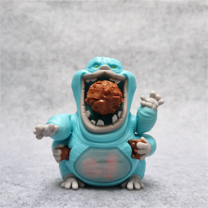 12cm cartoon blue StayPuft Man Gozer action figure Doll PVC kids collection ghost model toy mouth can move