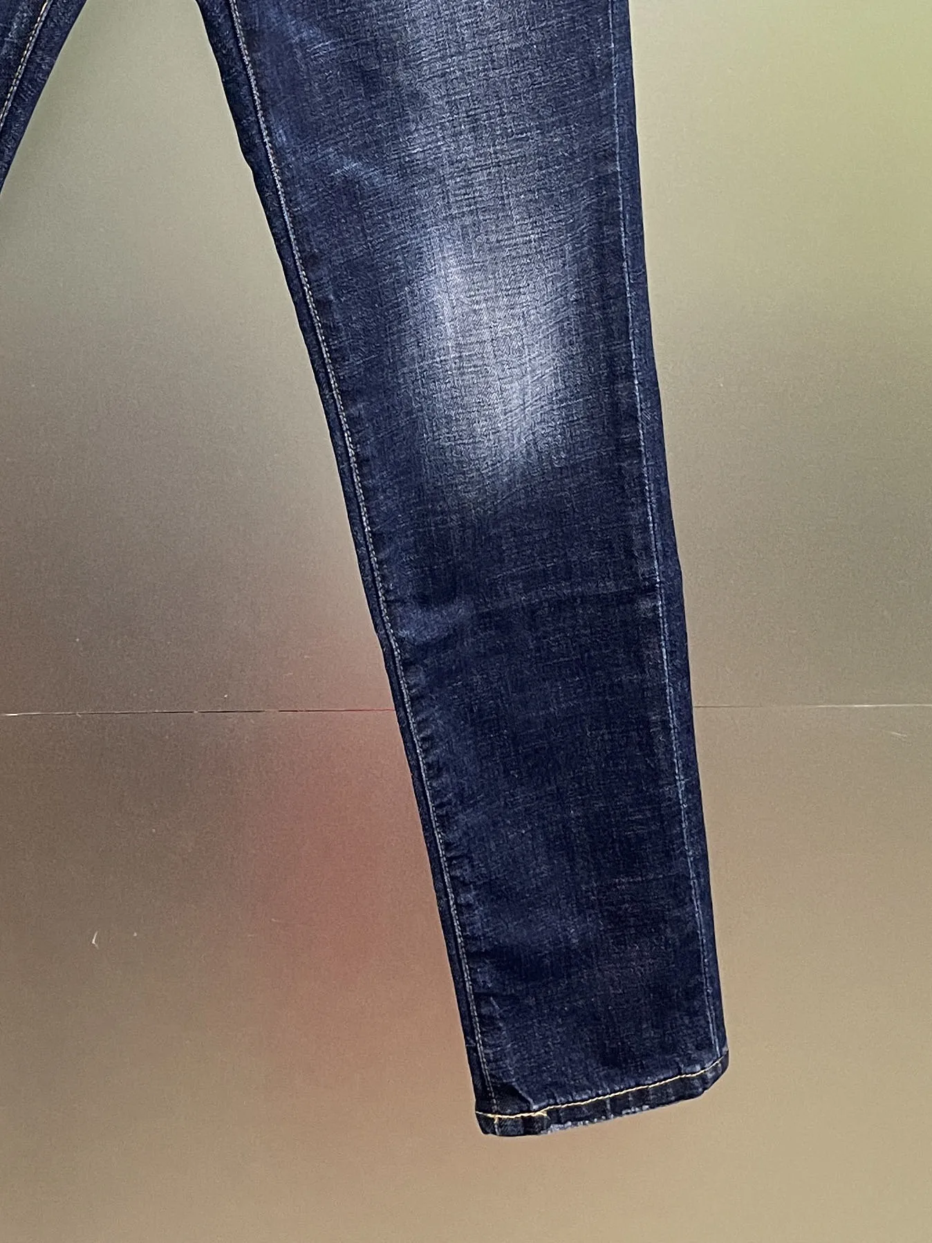 2024 autumn new D2 jeans men's blue three-dimensional cutting splicing small leg pants men's fashion pocket zipper style