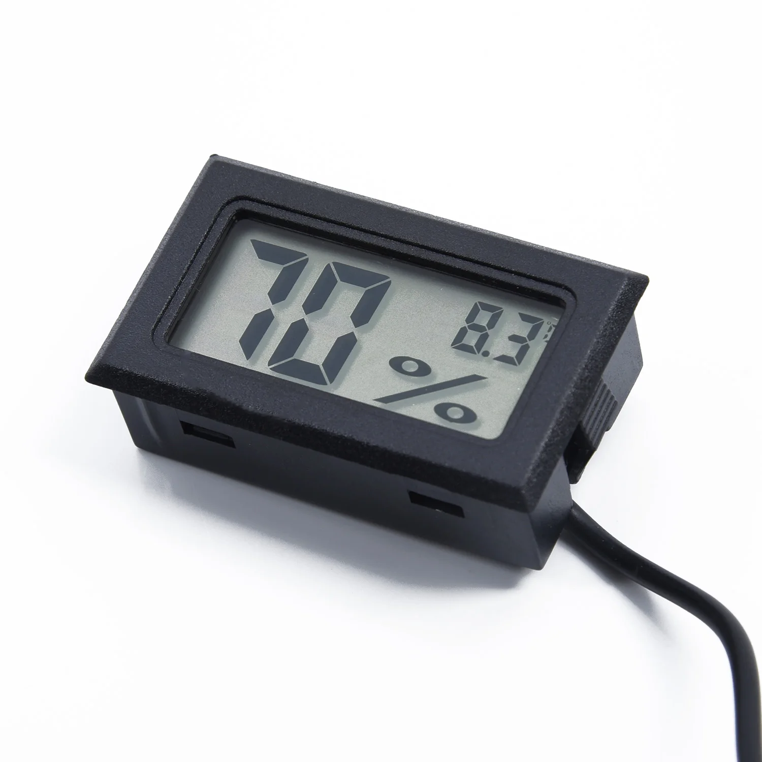 Home Electronic Cable Humidity Temperature Digital Kit Indoor Meter LCD Black Probe Sensor Display Room Monitor