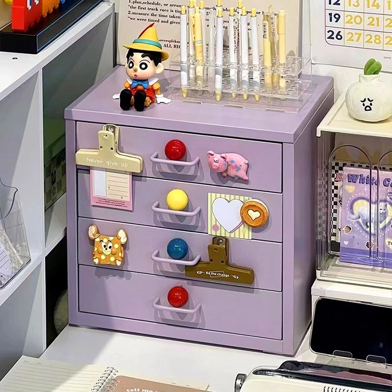 

Dopamine Desk Storage Cabinet Drawer Cabinet Locker Desktop Cosmetics Storage Small Tin Cabinet Desktop Layer