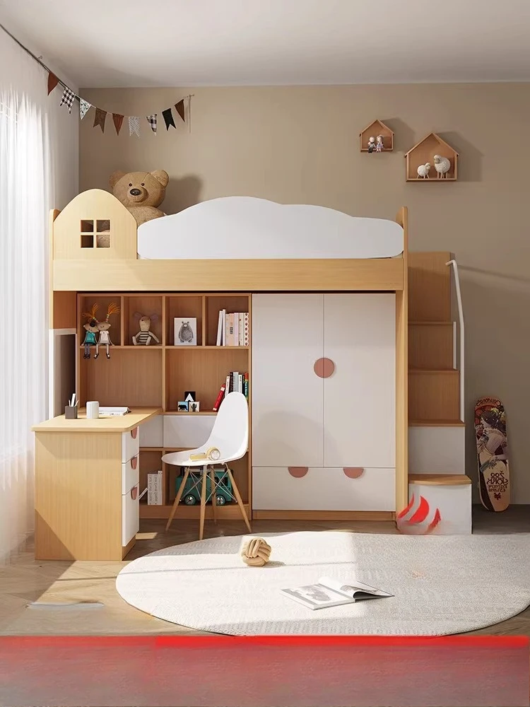

Customizable Multifunctional Combination Bed Under Desk Integrated with Wardrobe Elevated Bed