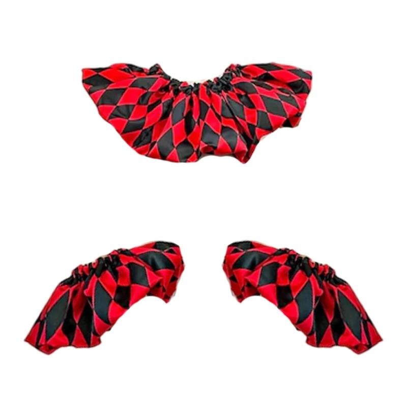 E56A Polyester False Collar Wrist Cuffs Essential for Masquerades Event Quick to Wear and Suitable for Men Women and Kids