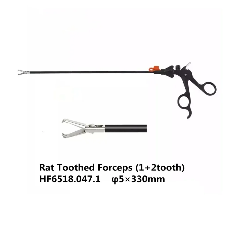 

5mm Laparoscopic Instruments Surgical Grasping Forceps Rat Tooth Forceps（1+2tooth）Reusable Grabbing Forceps