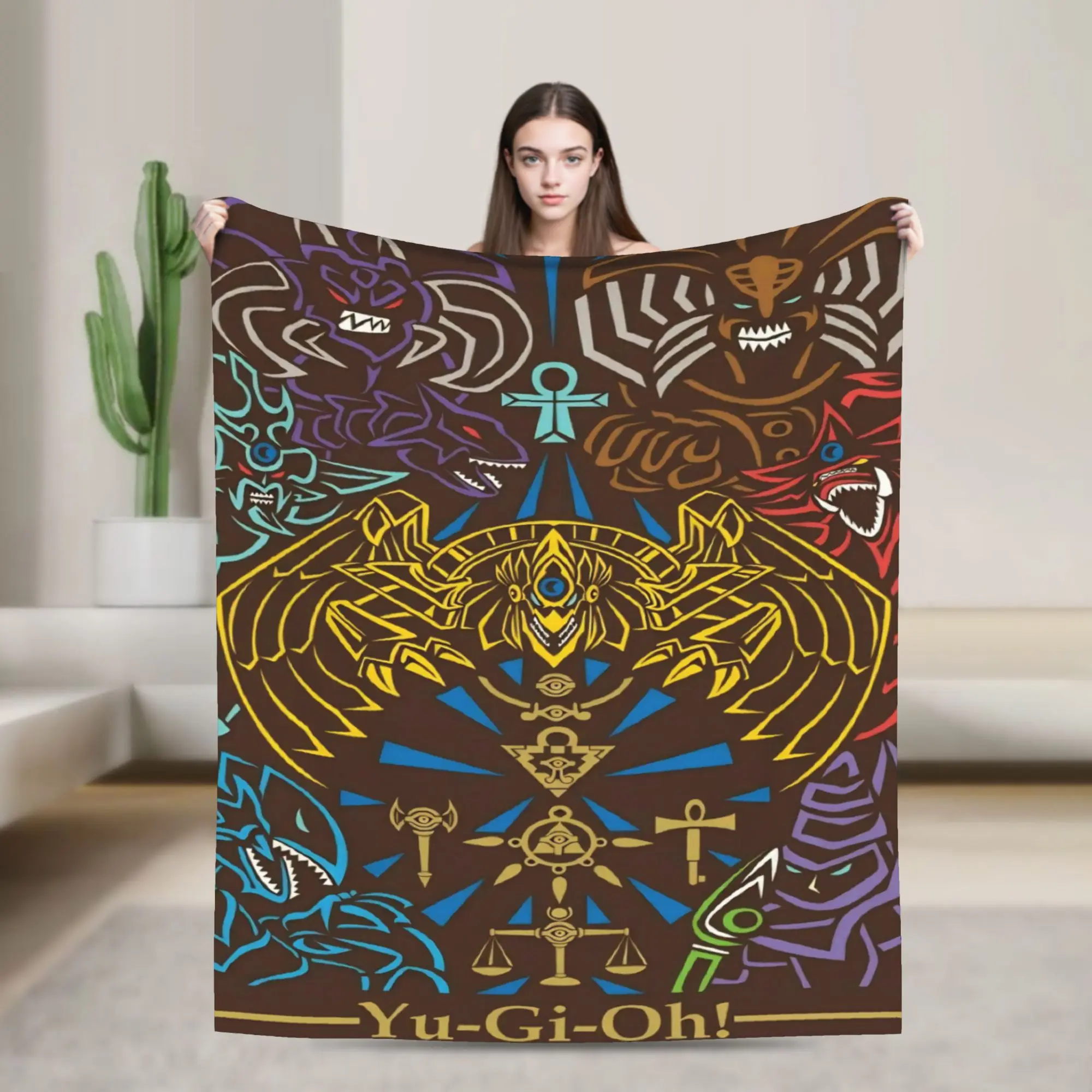 Super Soft Yu-Gi-Oh  Throw Blanket Premium Fleece Flannel Lightweight  Bed Blanket Fuzzy Plush Blankets All Season Use