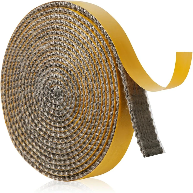 Self Adhesive Fireplace Seal Rope Heat Resistant Fiberglass Wood Stove Gasket Tape Flat Stove Sealing Rope Pellet Stove