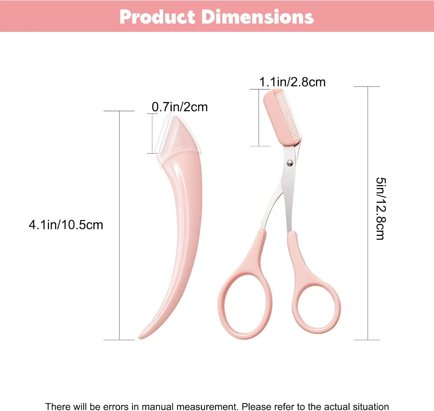 Tijeras para cejas con peine, juego de recortador de cejas de precisión profesional, herramienta de belleza para maquinilla de afeitar para cejas, 2 uds.