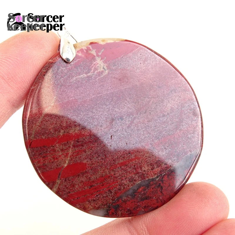 1PCS Hand Carved Peony Flower Natural Red jasper Stone Pendant Beads For Men Women Necklace Jewelry Bloodstone Figurine BG394