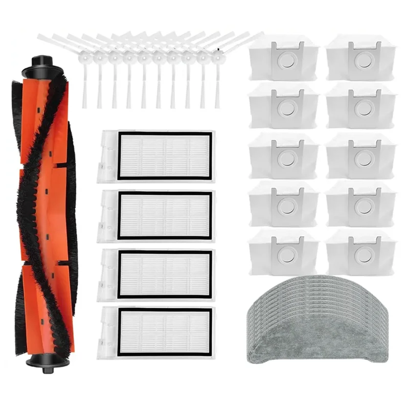 ABVI-สําหรับ Roidmi Eve Plus/SDJ01RM ลูกกลิ้งแปรงด้านข้าง Hepa Filter Mop Colths ถุงเก็บฝุ่นเครื่องดูดฝุ่นอะไหล่ทดแทน