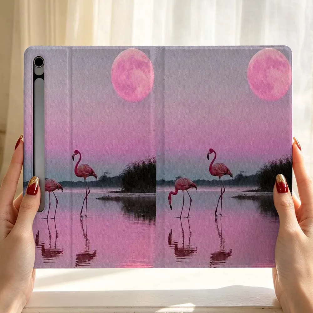 Animal Flamingo Pattern Soft For Samsung Galaxy Tab S11 S10 S9 S8 S7 S6 A9 A8 A11 Lite FE Plus Pen Tray Tablet Case