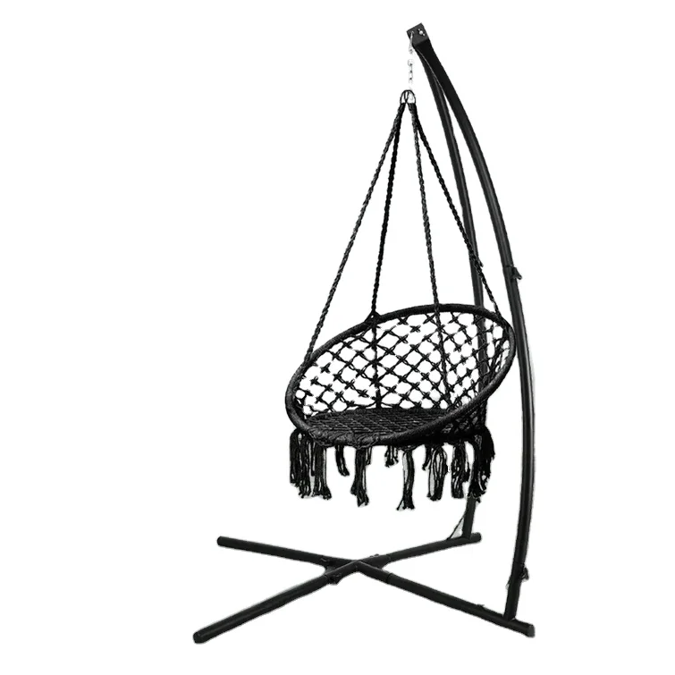 

Garden Fabric Outdoor Indoor Hammock Chair with Metal Stand