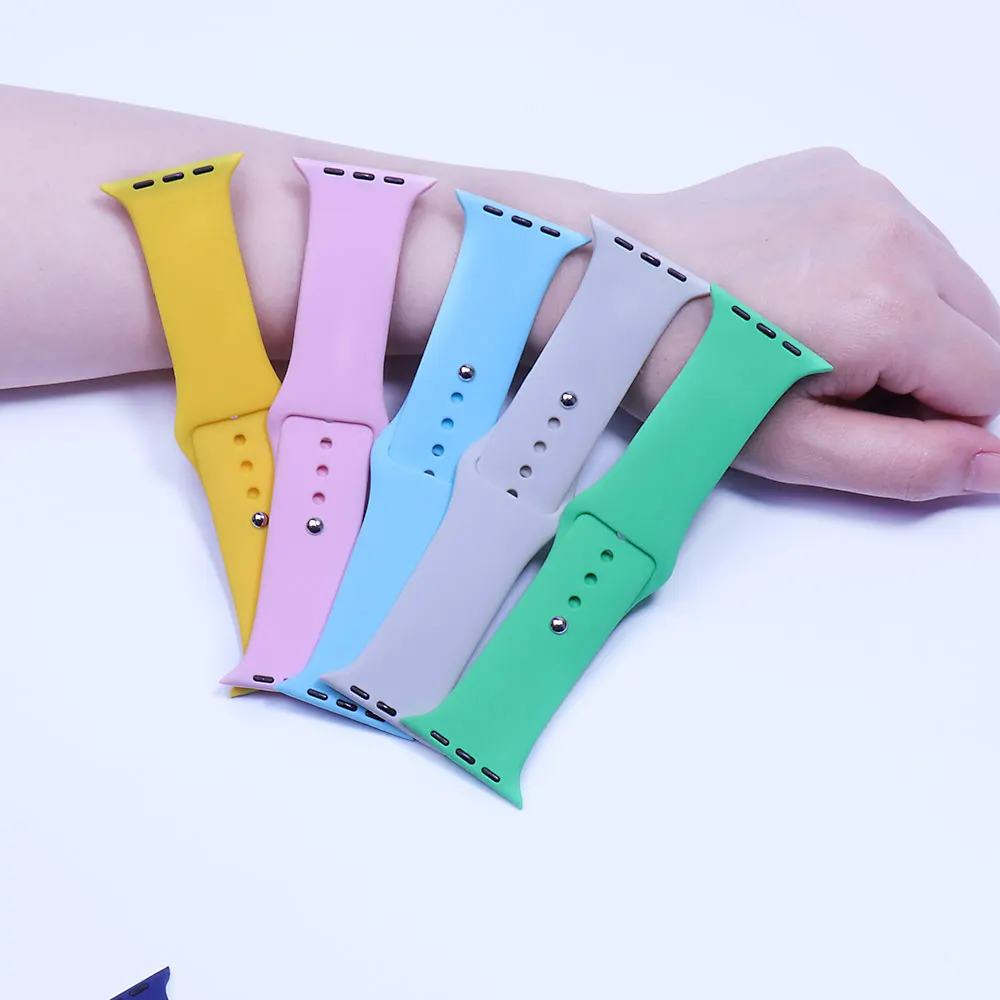 Silicone Strap For Apple Watch Band 45mm Ultra 2 49mm 44mm 41mm 42mm 40/38mm sport bracelet iwatch series 9 8 7 6 5 4 3 se strap