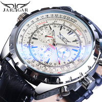 Jaragar Automatic Mechanical Calendar Sport Watches Pilot Design Men's Wrist Watch Top Brand Luxury Fashion Male Leather