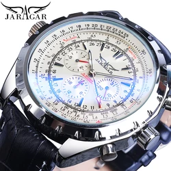 Jaragar Automatische Mechanische Kalender Sport Uhren Pilot Design Männer der Armbanduhr Top Marke Luxus Mode Männlichen Leder