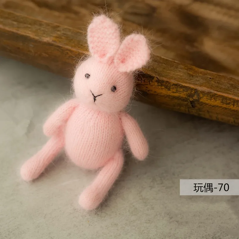 Newborn photo doll knitting rabbit toy studio baby full moon photography props display pieces