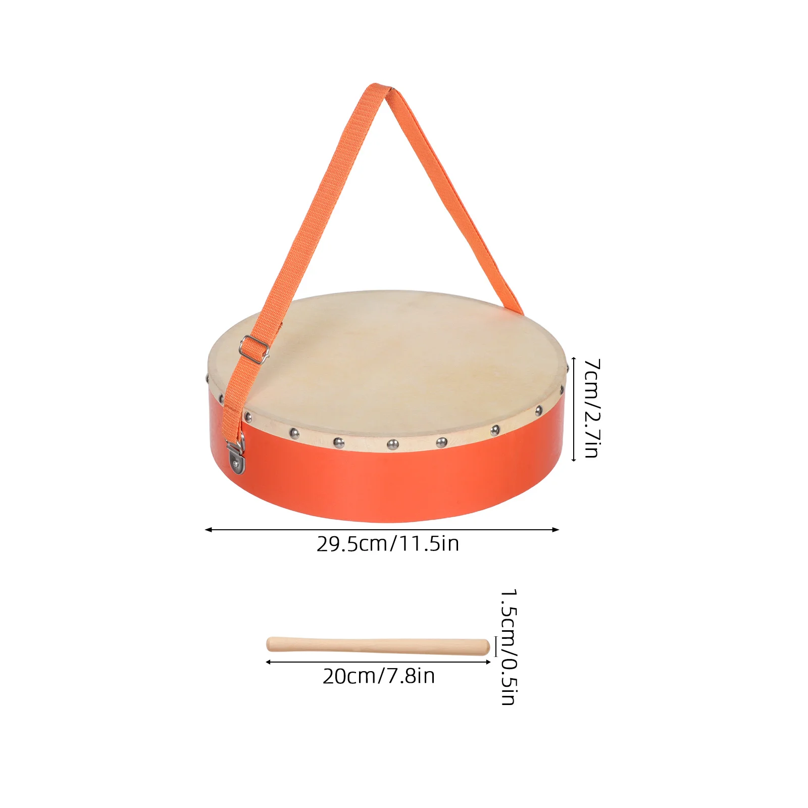 مجموعة واحدة من أدوات الموسيقى الخشبية لمرحلة ما قبل المدرسة، فئة الموسيقى العائلية، المهارات الإيقاعية المبكرة، طبلة المسيرة