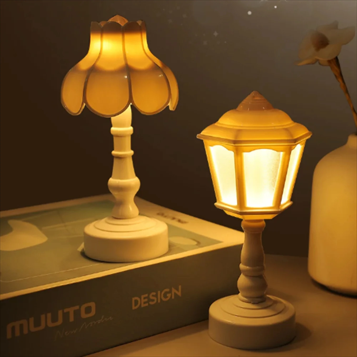 Beautiful Vintage Retro LED Book Lamp - Compact and Portable Reading Light for Bedroom, Desk, and Bedside Table - Stunning Energ