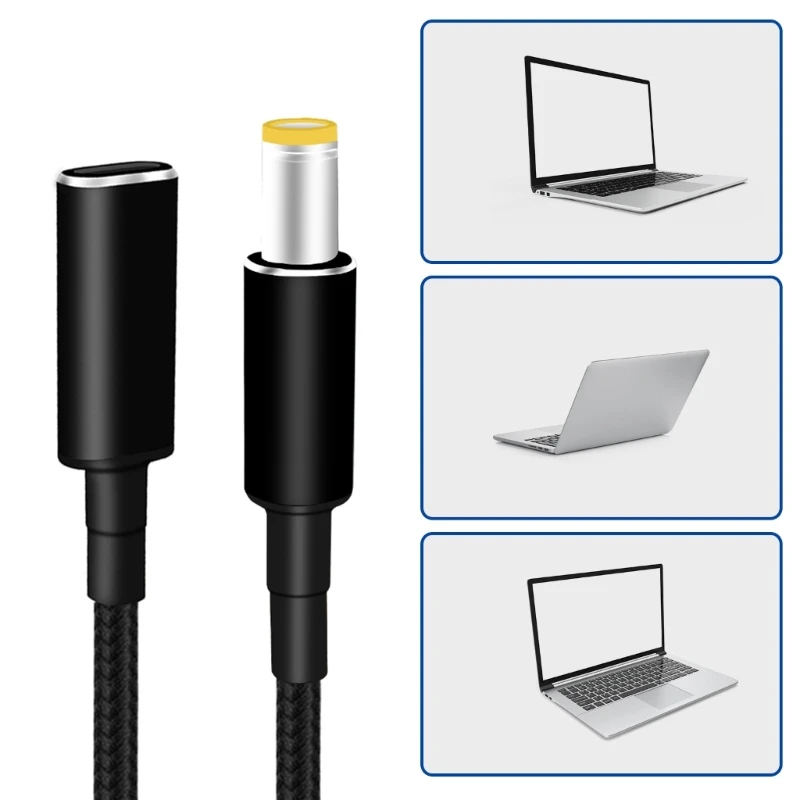 100W USB C to 7.9x5.5mm Male Plug Converters USB C PD Charging Cable Cord for Laptop Notebook Power Converters