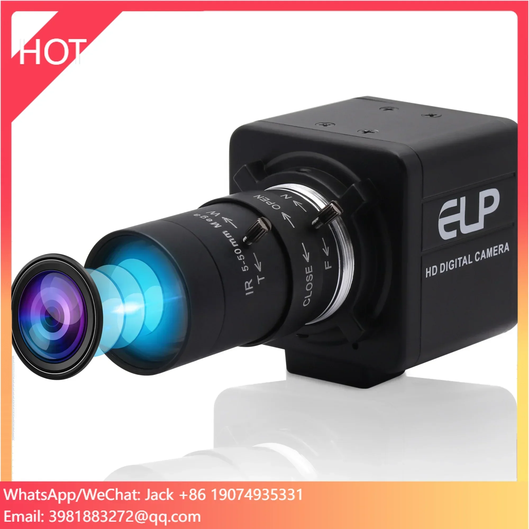 High Resolution 3840*2160 IMX317 4k Usb Camera Raspberry Pi with 5-50mm Manual Varifocus Lens for Industrial Machine Vision