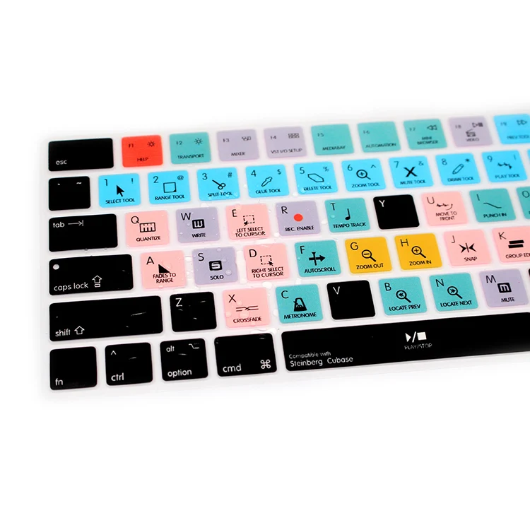 HRH  US Versio Steinberg Cubase Functional Hot key Keyboard Covers Silicone Keypad Skin Protective Film For Apple Magic MLA22B/A