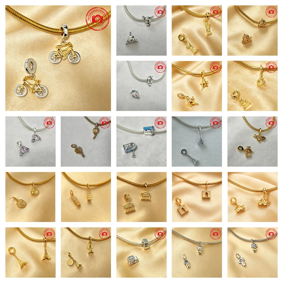 New Classic Charms DIY Jewelry Gifts Hot Air Balloon Happy Girl&Boy Paris Eiffel Tower Pendant Jeep Beads Fit Original Bracelets