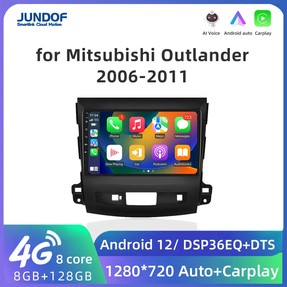 

Jundof 2 Din Android 11 Car Radio Multimedia Player For Mitsubishi Outlander 2006-2011 Peugeot 4007 Citroen Crosser Carplay Gps