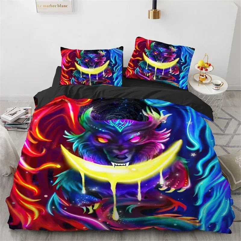 

Luxury New 3D Print Wolf Duvet Cover Microfiber Exotic Animal Bedding Set Wild Animals King Queen For Teen Adult Bedroom Decor