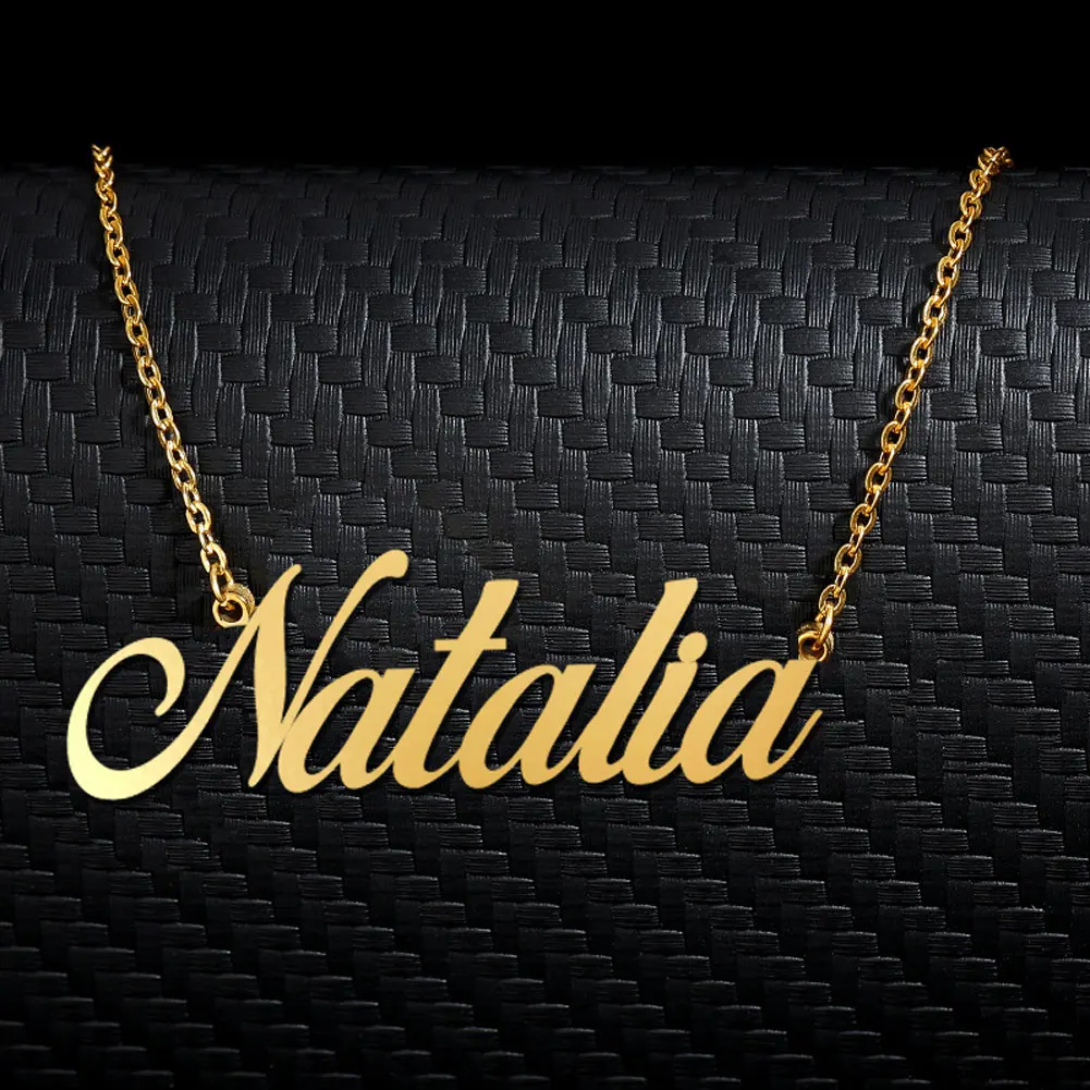 

Natalia Name Necklace Stainless Steel for Women Jewelry Nameplate Pendant Femme Mothers Girlfriend Gift (Not Customize)