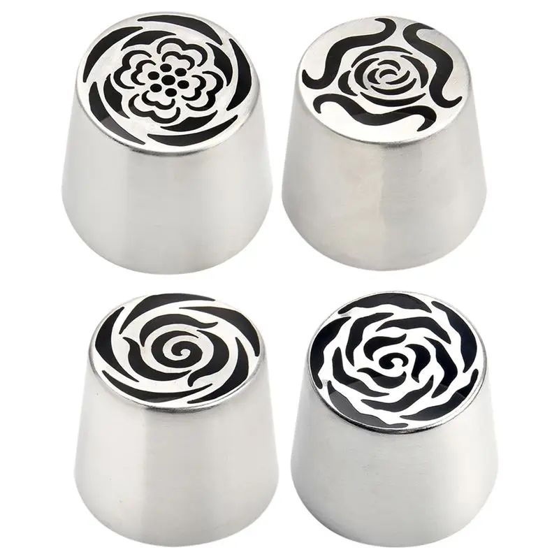 Extra großes Tortendekorations-Set aus Edelstahl, Spritztüllen-Set für Buttercreme-Rosen, 3D-Blumendesigns, Werkzeuge, umweltfreundlich