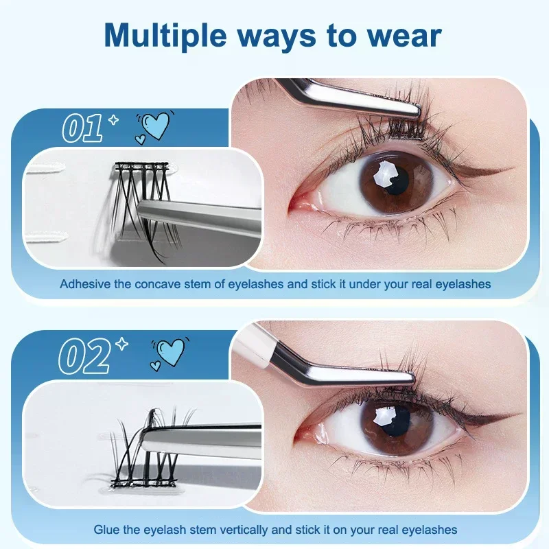 4mm e 6mm Ciglia finte corte/lunghe Strisce di colla Gelatina bianca senza colla Strisce per ciglia autoadesive Strumenti per il trucco delle ciglia finte