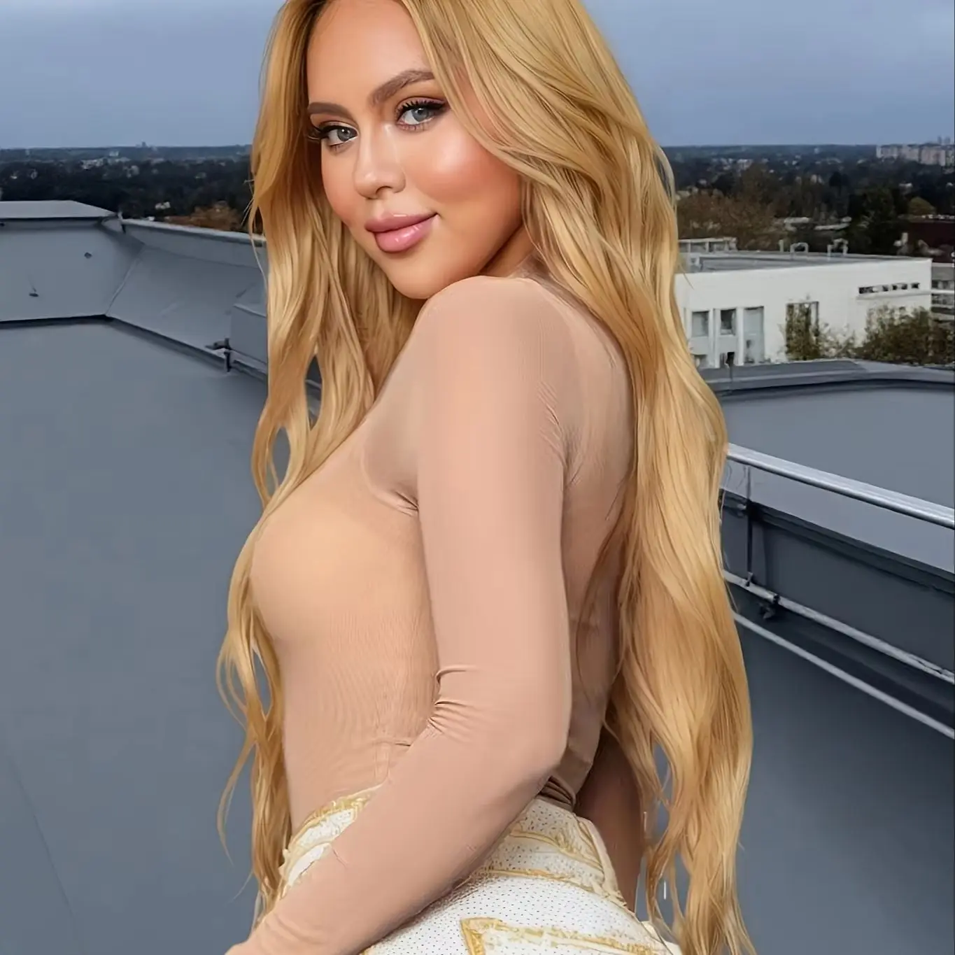 Women's Mesh Solid Color Semi-Transparent Versatile Stretchy Long-Sleeved High-Neck Tight-Fitting Jumpsuit