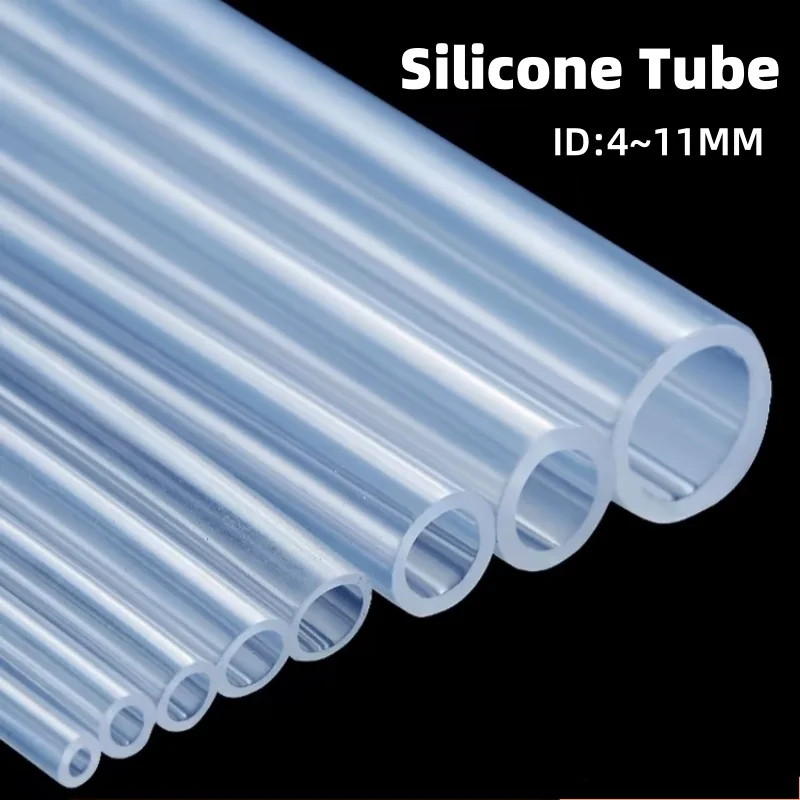 1/2/5M Food Grade Transparent Silicone Rubber Hose ID1 2 3 4 5 6 7 8 9 10mm OD Flexible Nontoxic Silicone Tube Clear soft 