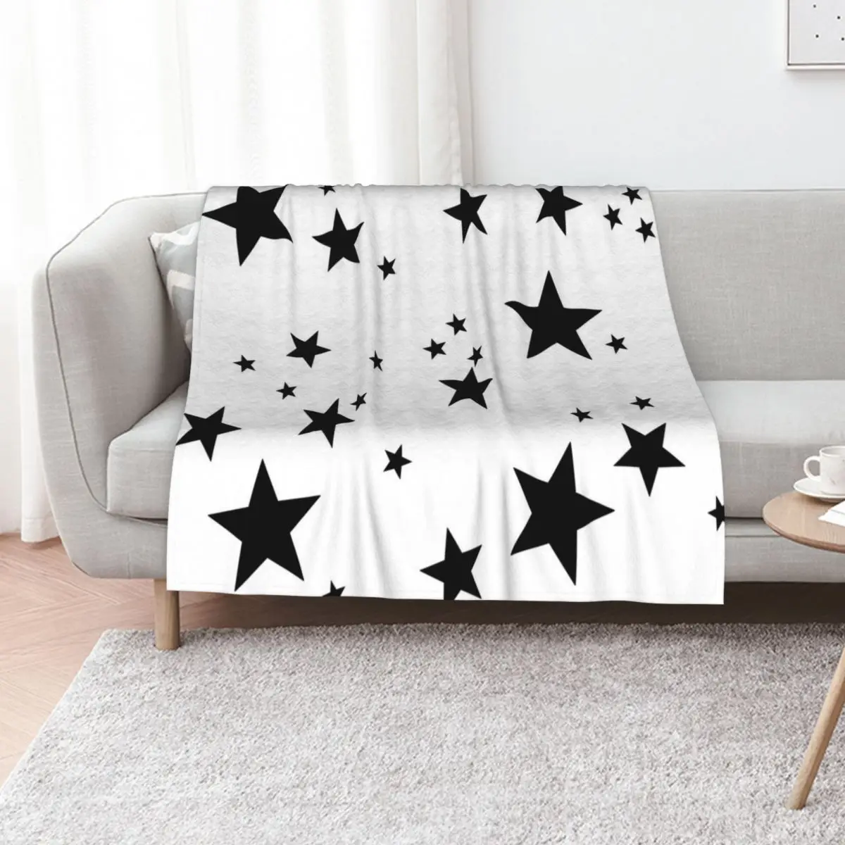 

stars black Throw Blanket Thermals For Travel Polar Summer Plaid Blankets
