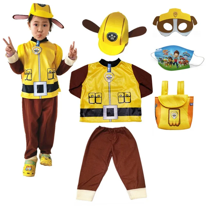 Patrulha cão crianças meninas traje perseguição mascote rocky zuma skye rubble meninos cos roupas dia das crianças desempenho outfit wholeale